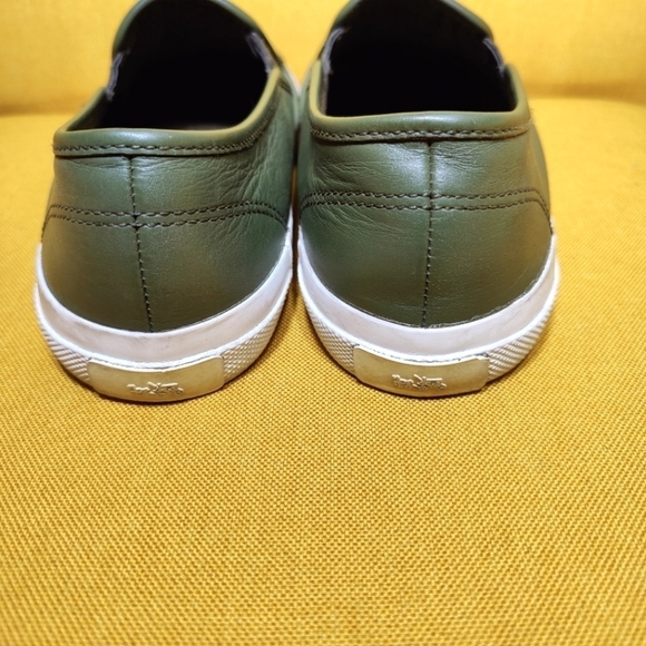 COACH Chrissy Rivets Genuine Leather Olive Sneaker Slip On Sneakers Women's 9.5 - Picture 6 of 8